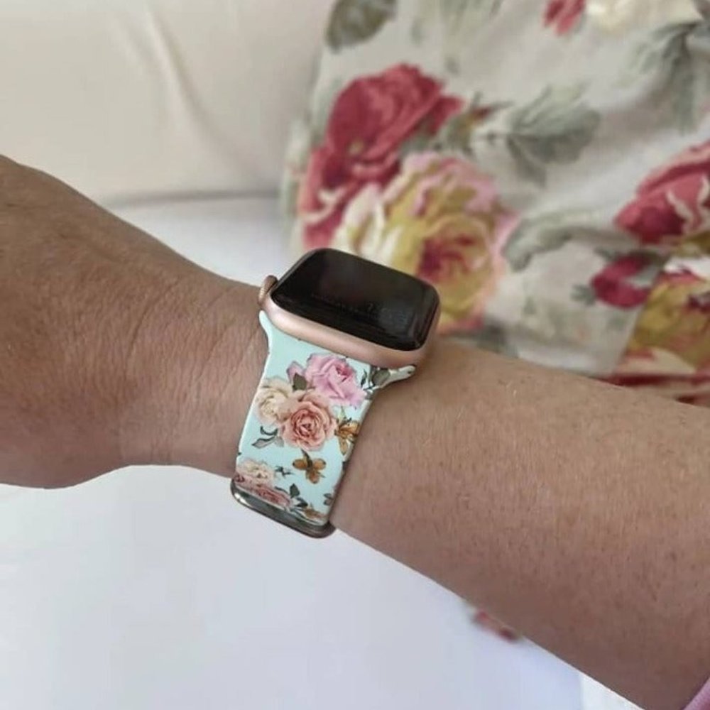 (Only Band) Printed Sport Silicone Band with Case Set Screen Protector 42mm